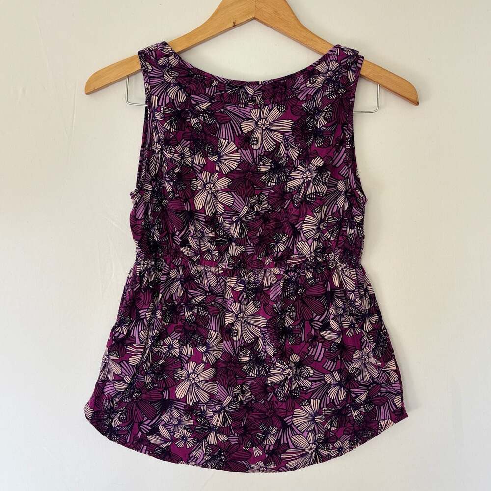 ELLE Women's Floral Sleeveless‎ Peplum Top Size XS